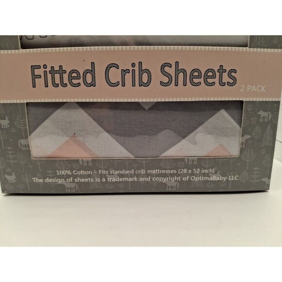 Optima Baby Fitted Crib Sheets 2 pack 28 x 52 x x 8 inch - Picture 3 of 6